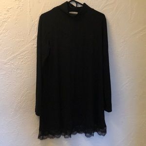 Casual Leadingstar black turtleneck dress